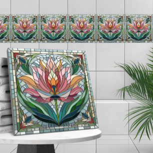 Carreau Mosaïque de verre tulipe