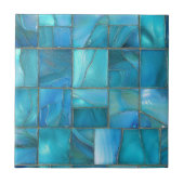 Carreau Mosaïque de verre turquoise côtier (Devant)