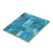 Carreau Mosaïque de verre turquoise côtier (Côté)