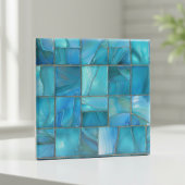 Carreau Mosaïque de verre turquoise côtier