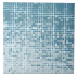 Carreau Mosaïque dégradée de pixels bleus