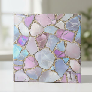 Carreau Mosaïque dorée de pierres précieuses pastel irides