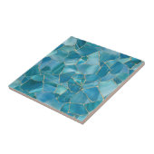 Carreau Mosaique dorée et sarcelle océanique (Côté)
