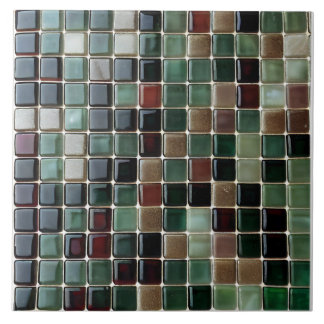 Carreau Mosaïque élégante et stylée d'agate verte émeraude