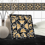 Carreau Mosaïque en mosaïque grecque Noir et or<br><div class="desc">Mosaïque en mosaïque grecque Noir et or</div>