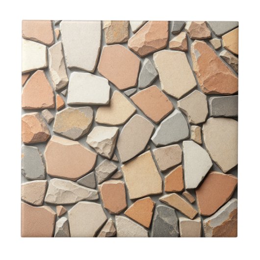 Carreau Mosaïque en pierre de couleur (Devant)