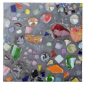 Carreau Mosaïque en verre colorée en ciment (Devant)