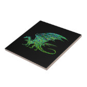 Carreau Mosaïque Extraordinaire de dragon vert  (Côté)