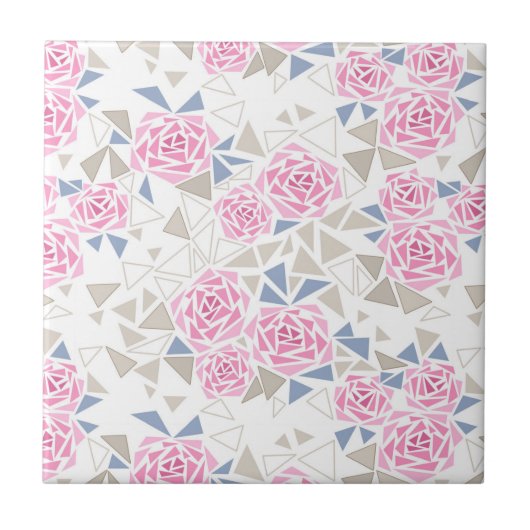 Carreau Mosaïque, fleurs (Devant)