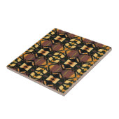 Carreau Mosaïque géométrique brun jaune orange voix chitty (Côté)