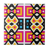 Carreau Mosaïque géométrique couleur rose jaune (Devant)