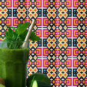 Carreau Mosaïque géométrique couleur rose jaune