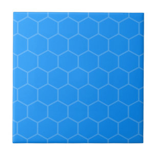 Carreau Mosaïque géométrique hexagone bleu électrique