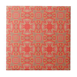 Carreau mosaïque géométrique marocaine rouge beige