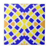 Carreau Mosaïque géométrique Motif bleu orange jaune (Devant)