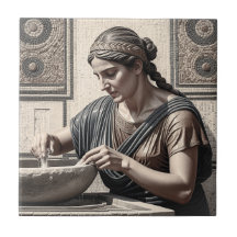 Mosaïque Grecque Ancienne Femme Carrelage Maison