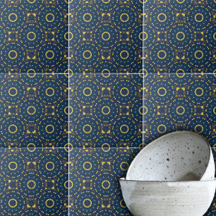 Carreau Mosaïque jaune profond ethnique Boho Chic Motif