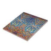 Carreau Mosaïque marocaine bleu bleu or rouge (Côté)