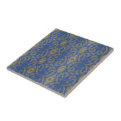 Carreau Mosaïque marocaine bleu jaune design géométrique (Côté)