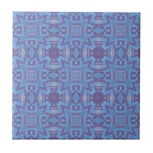 Carreau mosaïque marocaine motif géométrique bleu violet p
