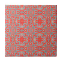 mosaïque marocaine motif géométrique rouge gris