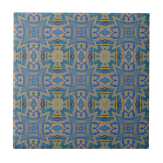 Carreau mosaïque marocaine motif géométrique vert turquois