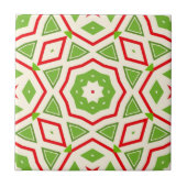 Carreau Mosaïque marocaine Motif rouge vert blanc (Devant)