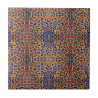 Carreau mosaïque marocaine multicolore géométrique or roug