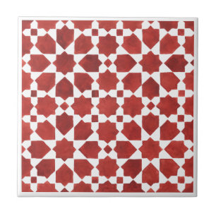 Carreau Mosaïque marocaine rouge ROSETTE