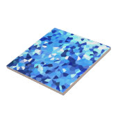 Carreau Mosaïque moderne bleue et de blanc en verre (Côté)