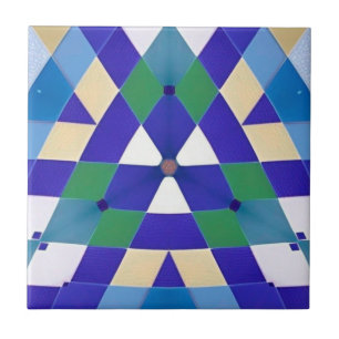 Carreau Mosaïque moderne géométrique bleu vert blanc