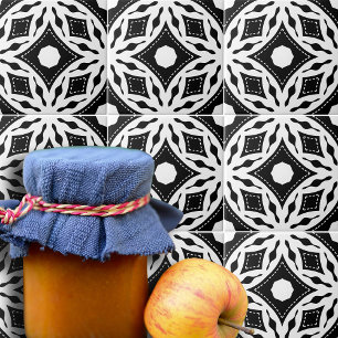 Carreau Mosaïque moderne noir et blanc Motif géométrique