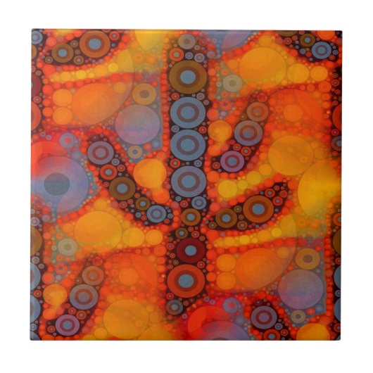 Carreau Mosaïque orange violet du sud-ouest du Saguaro Cac (Devant)