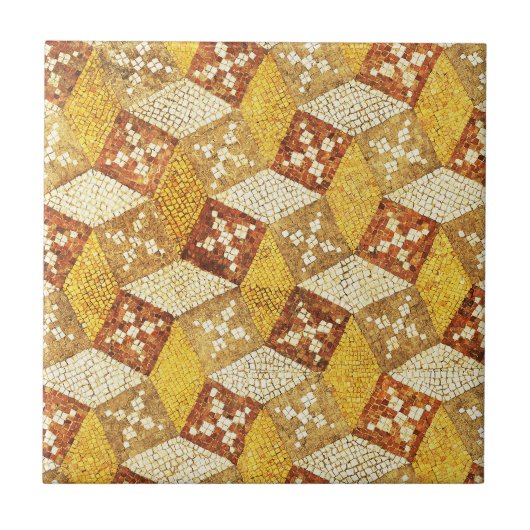 Carreau Mosaïque romaine antique Brown Jaune (Devant)