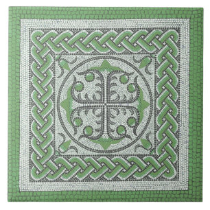 Carreau Mosaïque romaine antique en vert