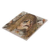 Carreau Mosaïque romaine, avec le masque, le feuille et le (Côté)