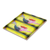 Carreau mosaïque rose sous-marine sirènes nageant (Côté)