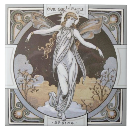 Carreau Mosaïque saisonnière "Printemps" de la reproductio (Devant)