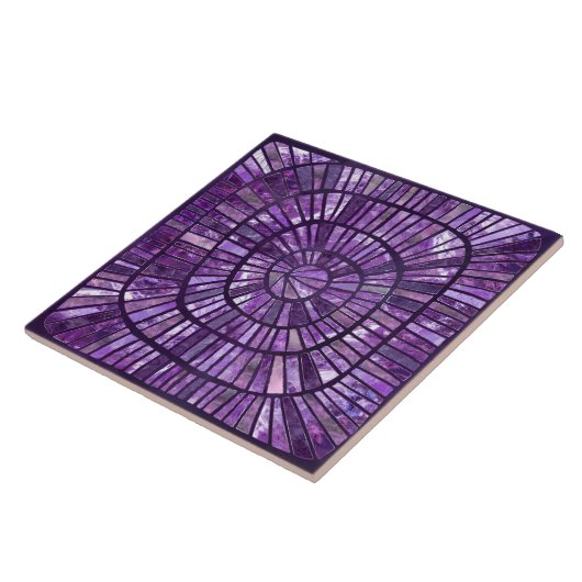 Carreau Mosaïque spirale - Fluorite d'Améthyste (Côté)