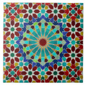 Carreau Mosaïque traditionnelle marocaine colorée (Devant)