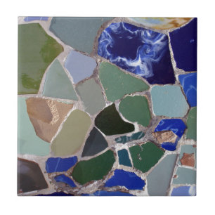 Carreau Mosaïques de bleu d'Antoni Gaudi