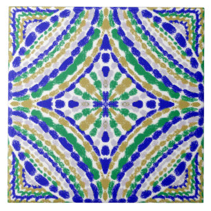 Carreau Mosaïques Multicolor Méditerranéen Peint à la main