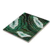 Carreau Moss Green Geode et Crystals Art numérique (Côté)