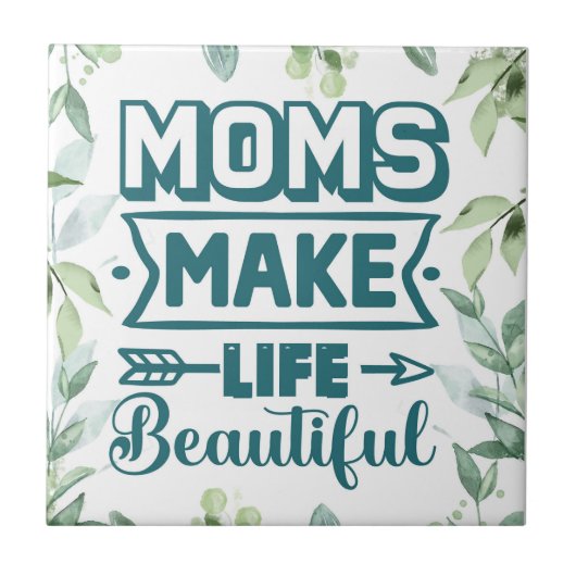Carreau Mothers Day Word Art with Foliing (Devant)