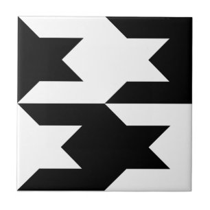 Carreau Motif 1 de pied-de-poule noir et blanc