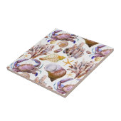 Carreau Motif 4 de vie marine d'aquarelle (Côté)