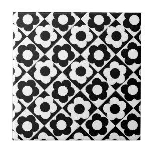 Carreau Motif à bille en diamant noir et blanc