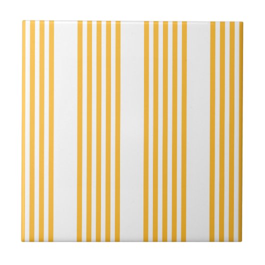 Carreau Motif à cinq bandes jaune et blanc ensoleillé (Devant)