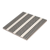 Carreau Motif à cinq bandes noir et beige (Côté)