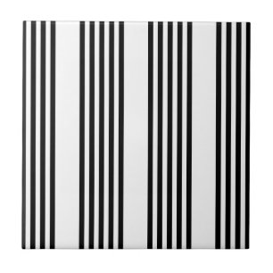 Carreau Motif à cinq bandes noir et blanc